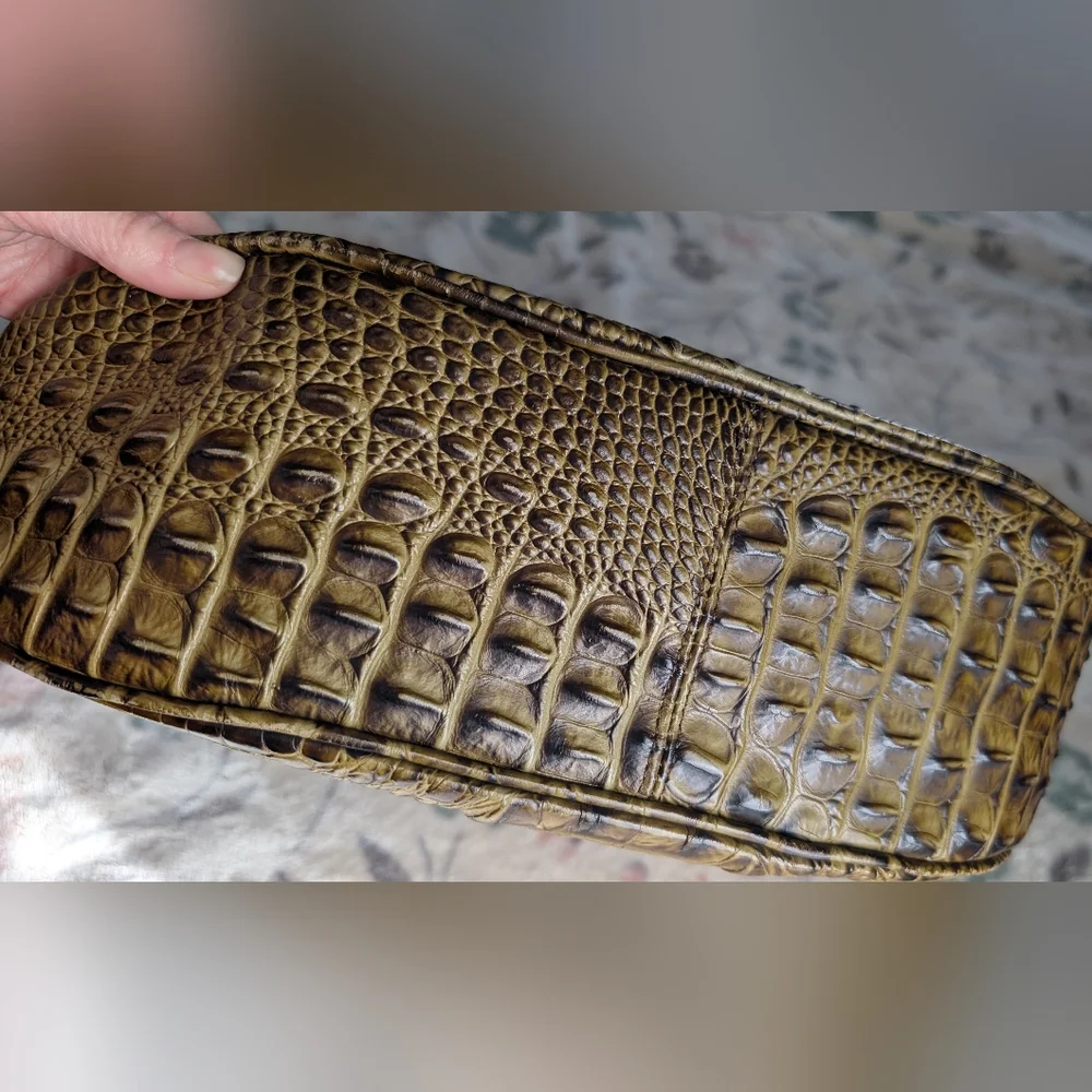 🐊 Brahmin Kathleen Crocodile Embossed Hobo Bag in Toasted or Stout Melbourne